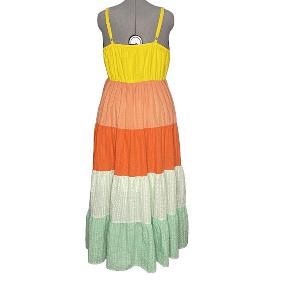 TORRID Maxi Challis 2023 Tiered Seersucker Striped Sun Dress Size 00 (L / 12–14) - Picture 9 of 16